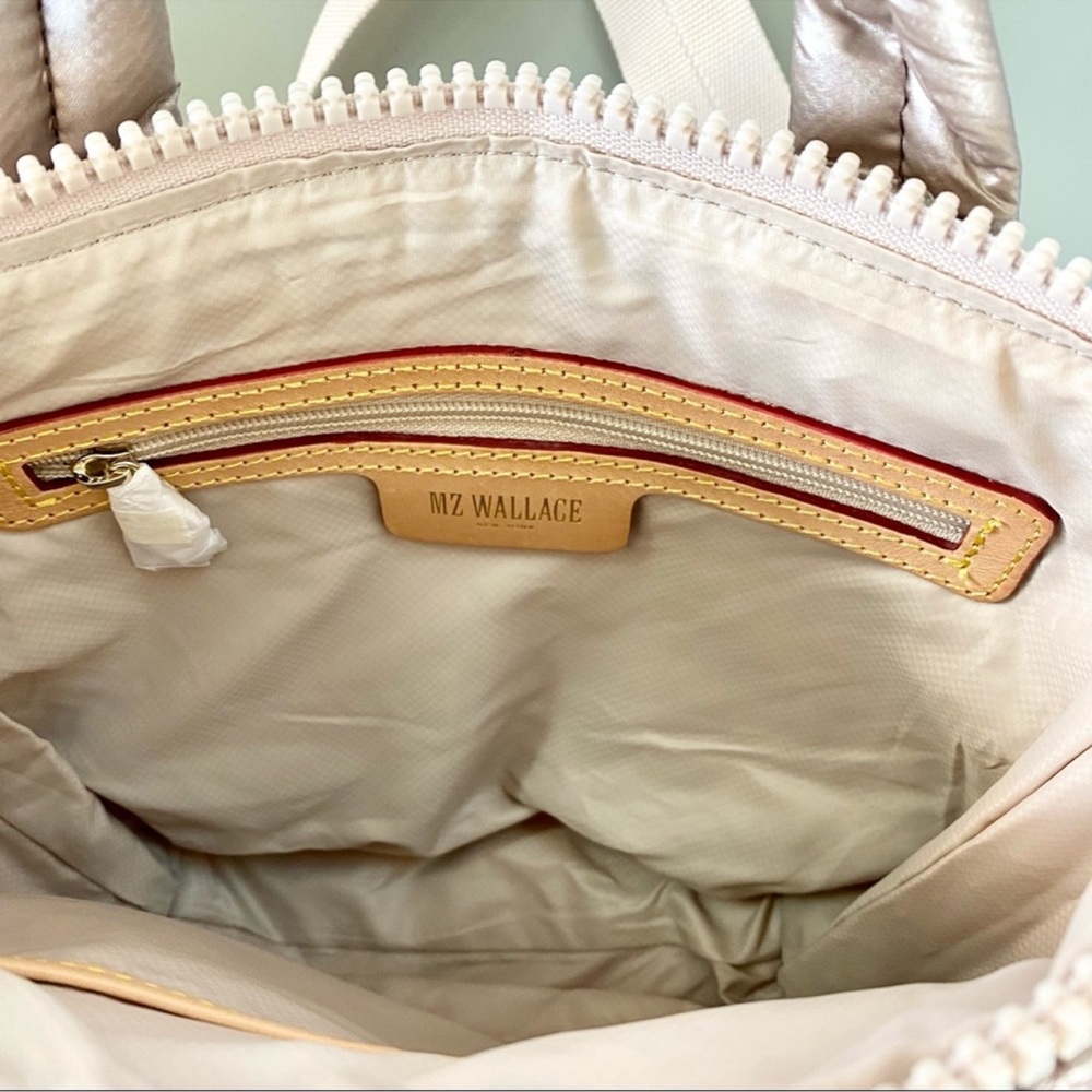 MZ Wallace Small Sutton Deluxe Crossbody Tote Bag in Pale Rose Gold - Picture 12 of 13